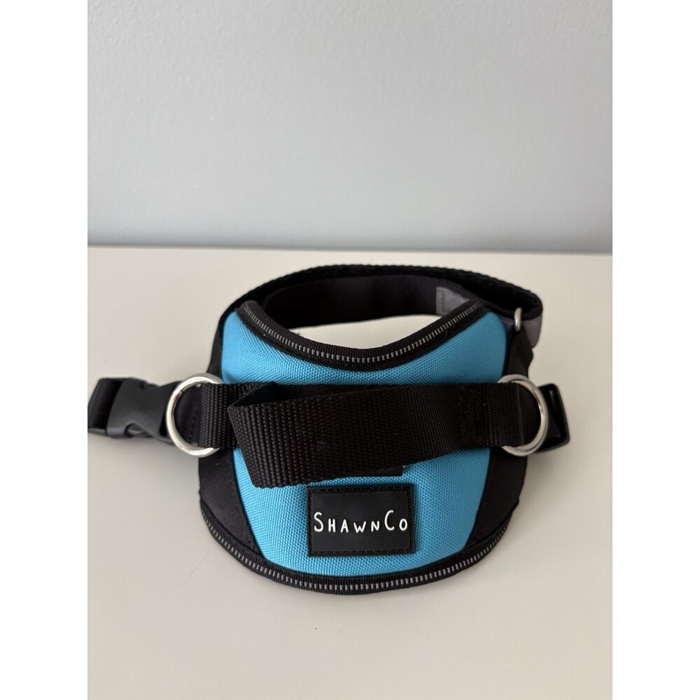 ShawnCo Dog Harness No-Pull Pet Vest 3 Leash Clips Oceanic Blue Reflective Small